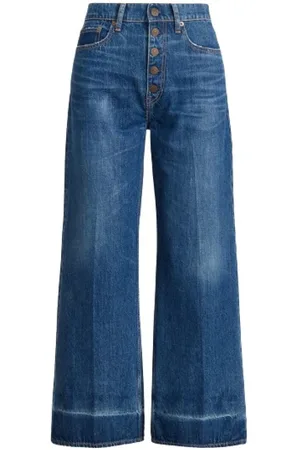 Ralph Lauren Jeans, Dame, Blå, W28, Bomuld, Wide Leg Jeans