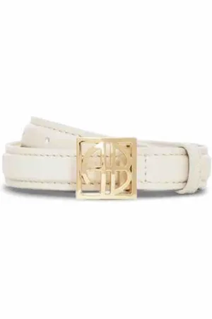 ANINE BING Tilbehør, unisex, Hvid, M/L, Uld, Krokodillepræget Monogram Bælte