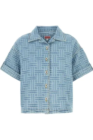 Kenzo Bluser & Skjorter, Dame, Blå, S, Denim, Broderet denimskjorte
