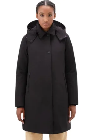 Woolrich Jakke, Dame, Sort, S, Uld, Softshell Trenchcoat