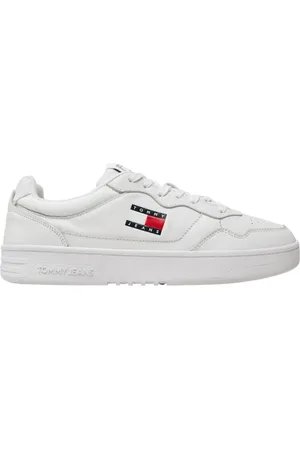 Tommy Hilfiger Sko, Herre, Hvid, 40 EU, Læder, Læder Sneakers med Udtagelig Indersål