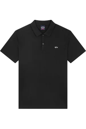 Paul & Shark Top, Herre, Sort, S, Bomuld, Cotton Polo med Haj-Badge