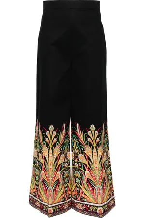 Etro Bukser, Dame, Flerfarvet, S, Bomuld, Wide Bukser