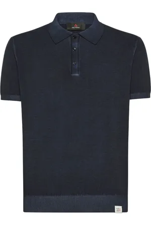 Peuterey Top, Herre, Blå, 2XL, Blå Polo Skjorte Logo Mærke Korte Ærmer