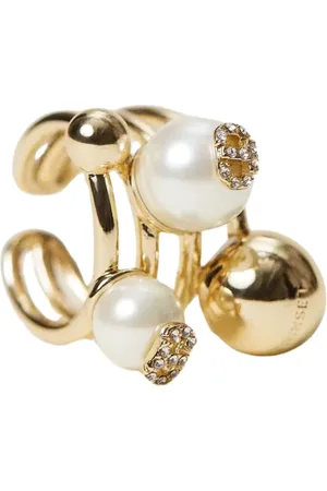 Twin-Set Tilbehør, Dame, Gul, ONE SIZE, Gylden Smykkesæt Spiralring