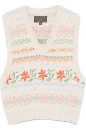 Filson Strik, Dame, Flerfarvet, M, V-hals MultiFarvet Ærmeløs Sweater