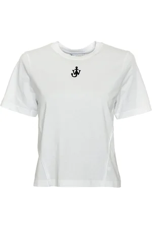J.W.Anderson Top, Dame, Hvid, L, Bomuld, Anchor Broderi Kortærmet Skjorte