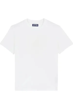 Vilebrequin Top, Herre, Hvid, 2XL, Bomuld, T-shirt i bomuld med farve-matchende skildpaddes broderi til mænd