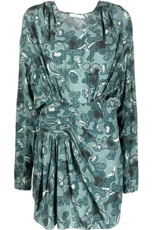 IRO Kjole, Dame, Blå, S, Fontana Printed Short Dress
