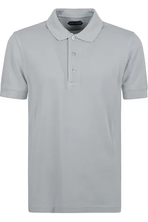Tom Ford Top, Herre, Blå, M, Bomuld, Lyocell Piqué Kortærmet Poloshirt