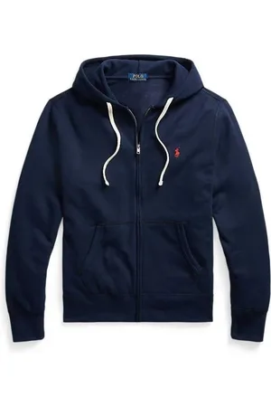 Ralph Lauren Sweathshirts & Hoodies, Herre, Blå, XL, Bomuld, Hættetrøje med lynlås