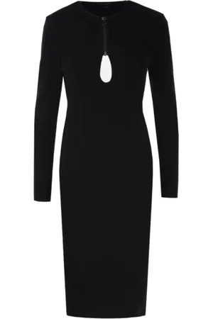 Tom Ford Kjole, Dame, Sort, 2XS, Keyhole Detailed Open Back Midi Kjole