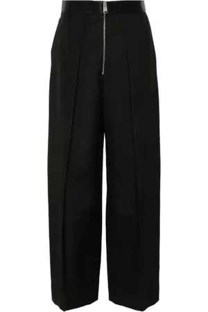 Khaite Bukser, Dame, Sort, M, Satin, Sort Marine Bukser med Satin Kant