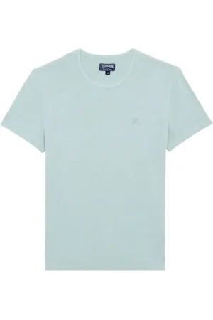 Vilebrequin Top, Herre, Blå, 2XL, Ensfarvet unisex T-shirt i frotté