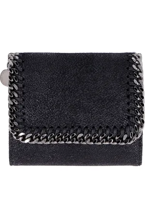 Stella McCartney Tilbehør, Dame, Sort, ONE SIZE, Uld, Stilfuld Flap Pung med Kæde Trim