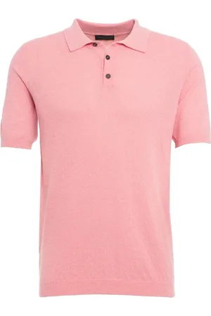 Roberto Collina Top, Herre, Lyserød, XL, Tekstureret Strikket Polo Rose Ss25