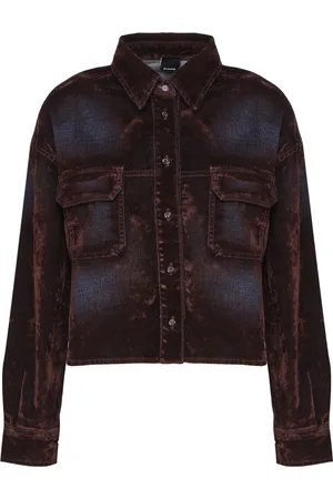 Pinko Jakke, Dame, Blå, M, Denim, Mørk Denim Skjortejakke