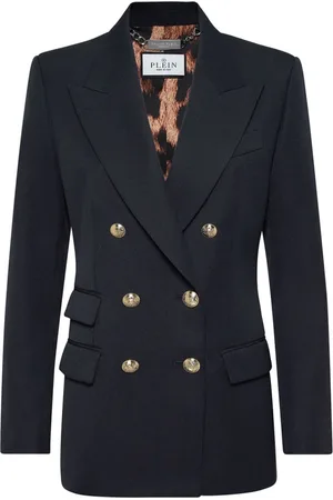 Philipp Plein Jakke, Dame, Blå, S, Blazer med unikt design