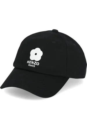 Kenzo Tilbehør, Herre, Sort, ONE SIZE, Bomuld, Sort baseballkasket med Boke-blomsterbroderi