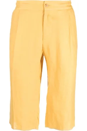 Kiton Shorts, Herre, Gul, XL, Uld, Citron Gul Linen Shorts