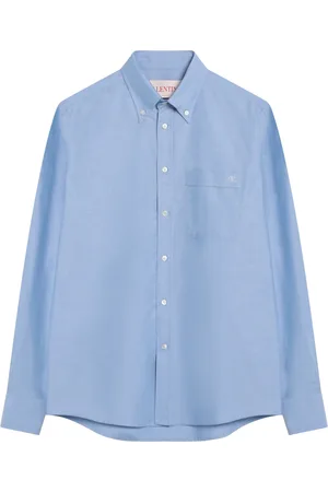VALENTINO GARAVANI Skjorte, Herre, Blå, 2XL, Bomuld, Regular Fit Skjorte med Lomme
