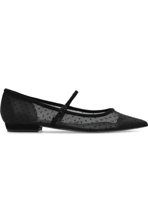 Tory Burch Sko, Dame, Sort, 36 EU, Læder, Double T Buckle Mary-Jane Mesh Ballerinaer