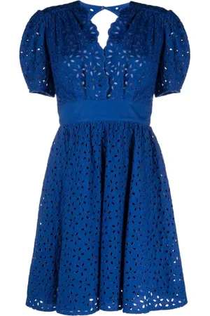 Pinko Kjole, Dame, Blå, 3XS, Bomuld, Aureo Cotton Belted Dress