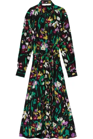 Proenza Schouler Kjole, Dame, Flerfarvet, M, Bomuld, Blomstret A-linje Midi Kjole