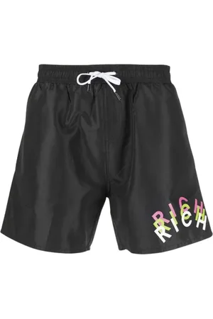 John Richmond Badetøj, Herre, Sort, 2XL, Polyester, Contrast Print Badeshorts