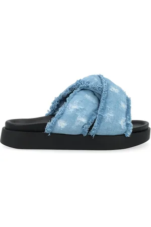 INUIKII Sko, Dame, Blå, 37 EU, Denim, Crossed Jeans Sliders