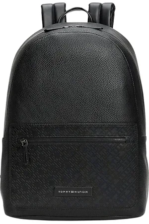 Tommy Hilfiger Taske, Herre, Sort, ONE SIZE, Uld, Monogram Rygsæk med Laptop Rum