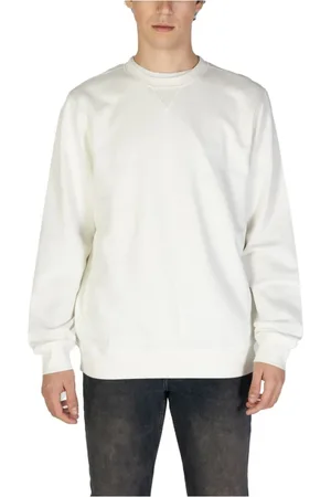 HUGO BOSS Sweathshirts & Hoodies, Herre, Hvid, L, Bomuld, Bomulds Pullover