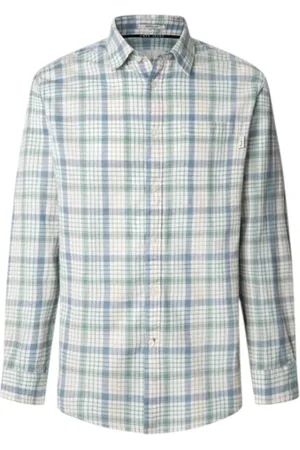 Pepe Jeans Skjorte, Herre, Grøn, M, Bomuld, Moderne Afslappet Skjorte Aitor Ternet Design