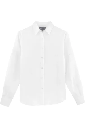 Vilebrequin Bluser & Skjorter, Dame, Hvid, XS, Linned, Linnedskjorte Fondant Stil