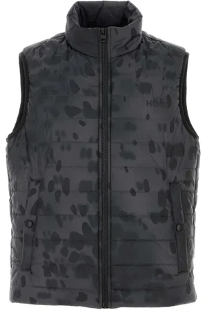 HUGO BOSS Jakke, Herre, Grå, 2XL, Nylon, Printet Nylon Ærmeløs Jakke