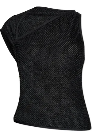 Y-3 Top, Dame, Sort, 2XS, Polyester, Asymmetrisk Top med Halsudskæring