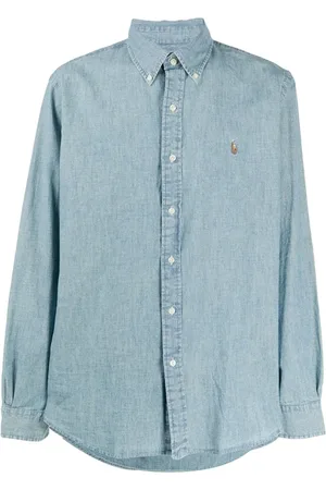 Ralph Lauren Skjorte, Herre, Blå, XL, Uld, Stilfuld Skjorte