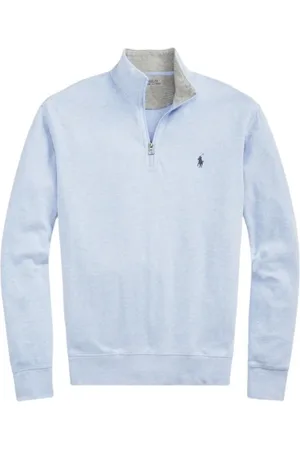 Ralph Lauren Strik, Herre, Blå, 2XL, Bomuld, Blød Half-Zip Rullekrave
