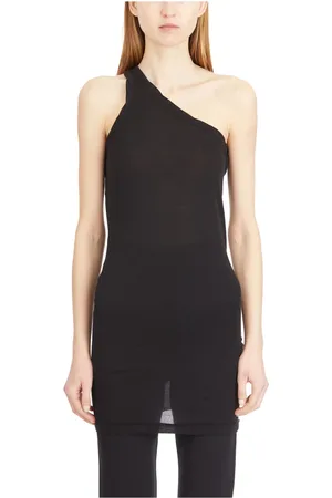 Rick Owens Top, Dame, Sort, S, Uld, Sort tanktop med en skulder