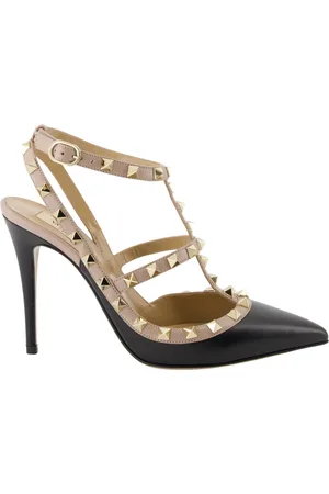 VALENTINO GARAVANI Sko, Dame, Sort, 38 1/2 EU, Rockstud Slingback Pumps