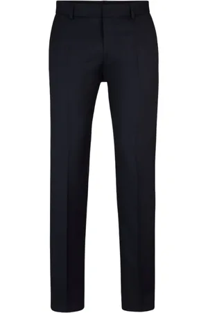 HUGO BOSS Bukser, Herre, Blå, 3XL, Uld, Slim Fit Bukser