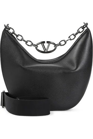 VALENTINO GARAVANI Taske, Herre, Sort, ONE SIZE, Uld, Vlogo Moon Medium Hobo Taske
