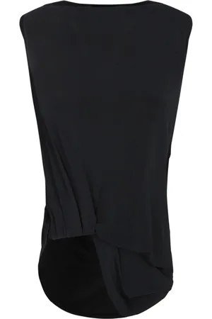 Jacquemus Top, Dame, Sort, L, Uld, Sort Ærmeløs Draperet Topwear