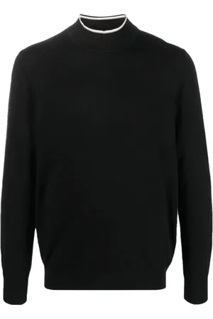 HUGO BOSS Strik, Herre, Sort, 2XL, Turtleneck