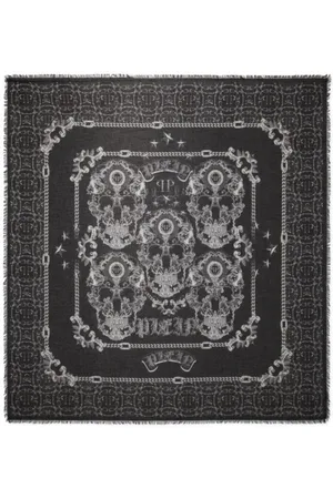 Philipp Plein Tilbehør, unisex, Sort, ONE SIZE, Scialle Nero Silky Scarf