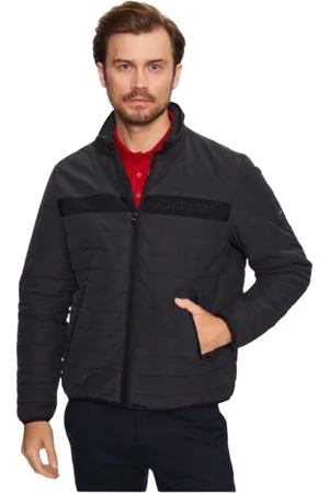 Tommy Hilfiger Jakke, Herre, Sort, XL, Bomuld, Lynforet vatteret jakke med elastisk finish og lynlås