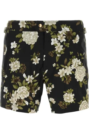 Tom Ford Badetøj, Herre, Flerfarvet, L, Uld, Stilfulde Svømmeshorts med Print