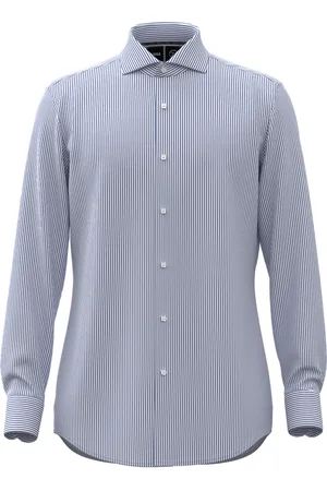 HUGO BOSS Skjorte, Herre, Blå, 6XL, Slim Fit Bastoncino Skjorte