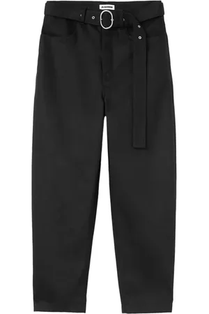 Jil Sander Bukser, Herre, Sort, S, Denim, Sort Denim Bukser med Bælte i Taljen