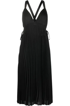 Proenza Schouler Kjole, Dame, Sort, 2XS, Polyester, Broomstick Plisseret Tank Kjole